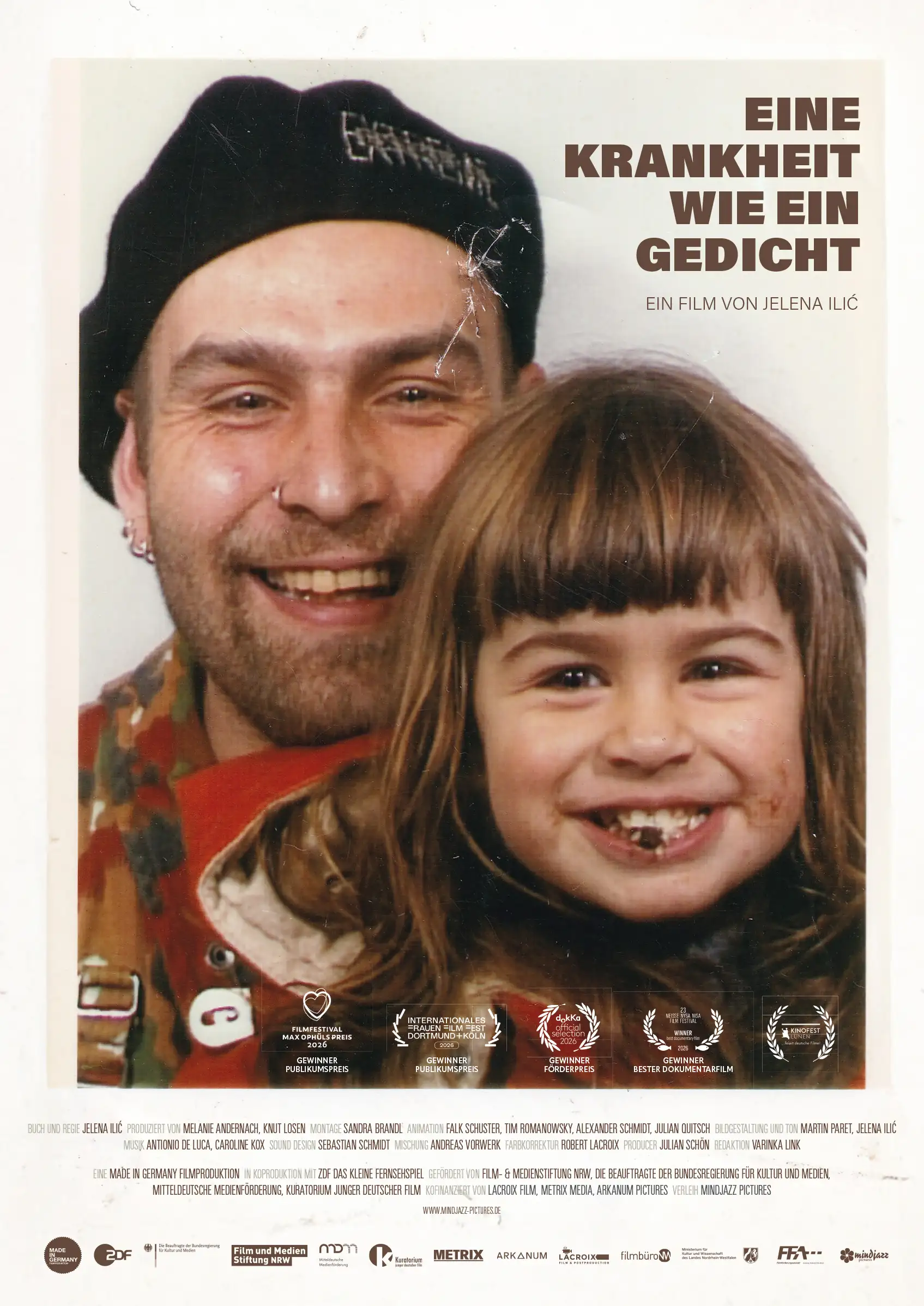 Filmplakat zum Dokumentarfilm „Eine Krankheit wie ein Gedicht“.