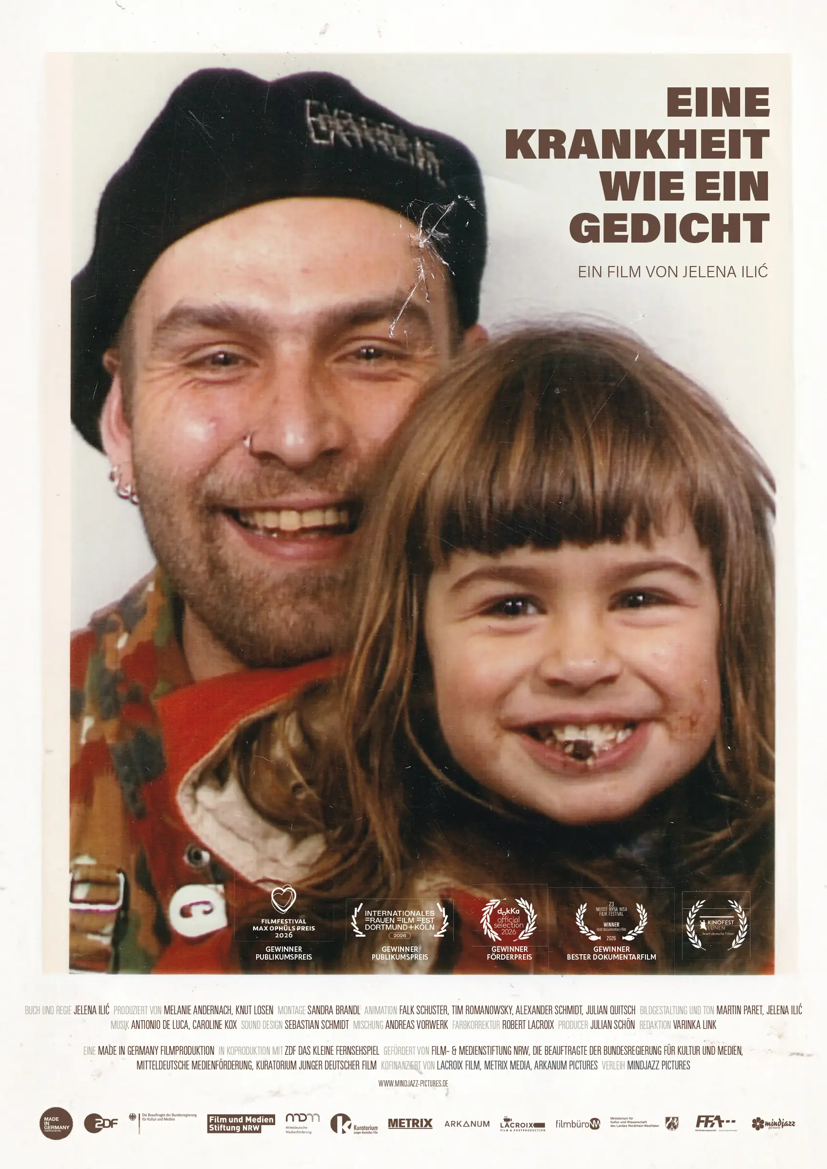 Filmplakat zum Dokumentarfilm „Eine Krankheit wie ein Gedicht“.